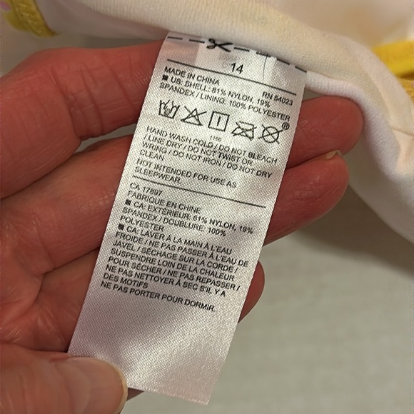 Janie and Jack Floral Smocked cold shoulder 2 piece bikini swimsuit size 14 - Picture 13 of 13